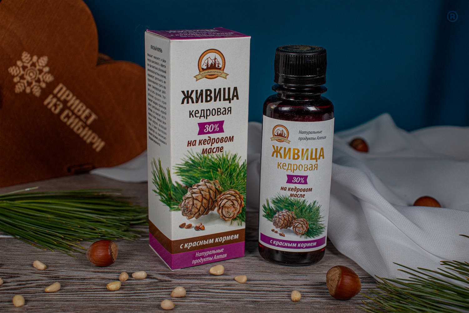 Живица кедровая на кедровом масле с КРАСНЫМ КОРНЕМ