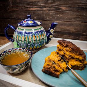 Рецепт: морковный торт с облепиховым курдом